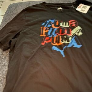 Puma Men's Black Graphic T-Shirt